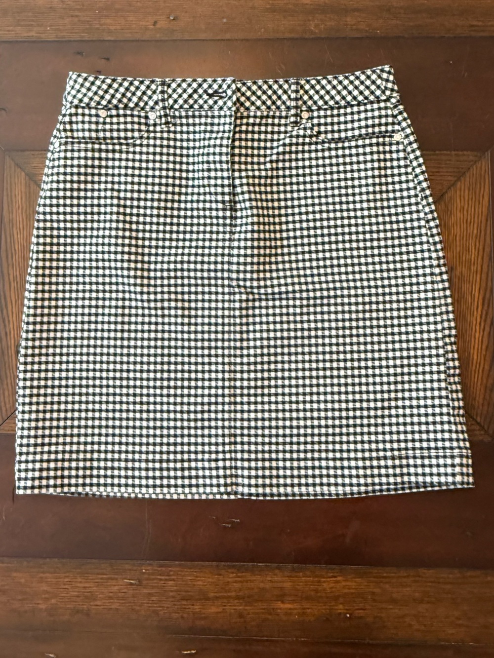 Talbots Black and White Houndstooth Mini Skirt